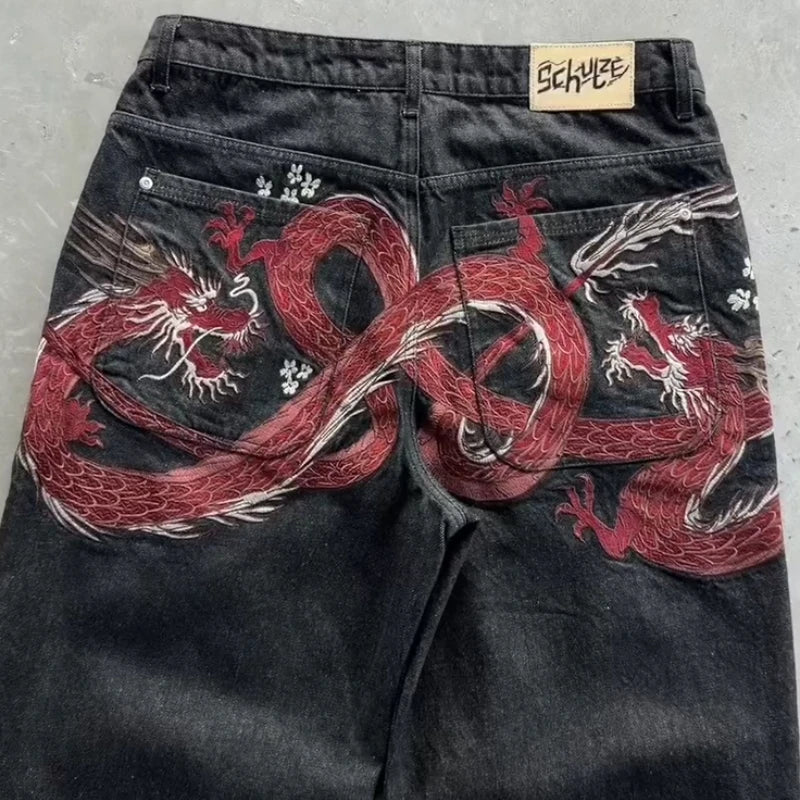 Pantalon Japonais Jean Brodé Dragon - Image 3