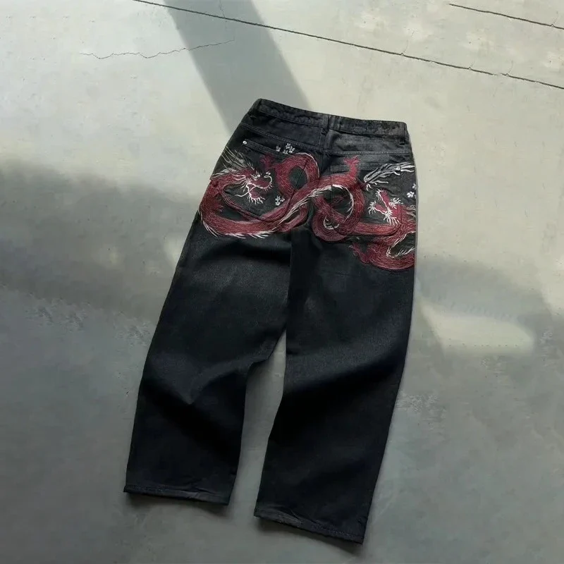 Pantalon Japonais Jean Brodé Dragon - Image 4
