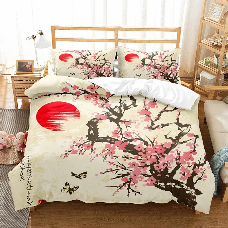 Parure de Lit à Motifs Japonais Sakura