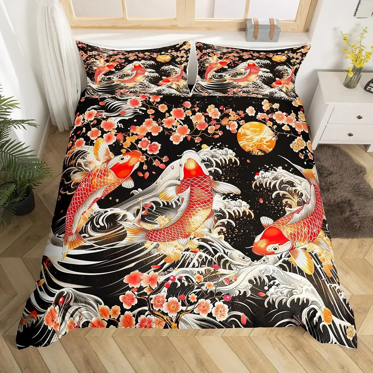Parure de Lit Japonaise Carpe Koi