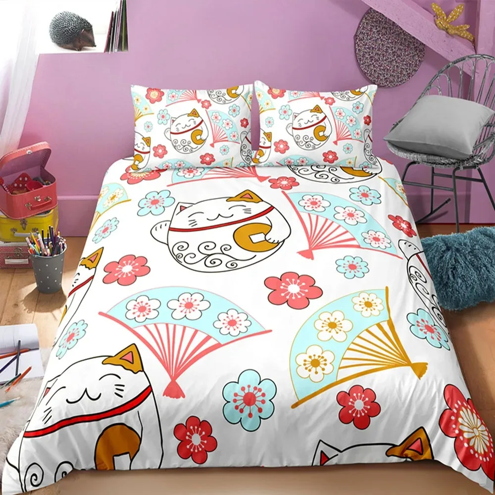 Parure de Lit Maneki Neko Eventails
