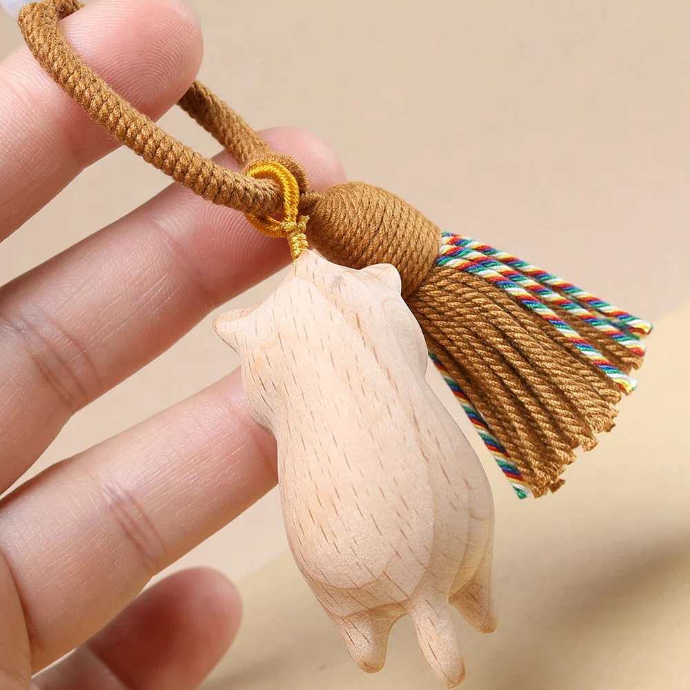 Porte-clés Chat Mignon en Bois - Image 4