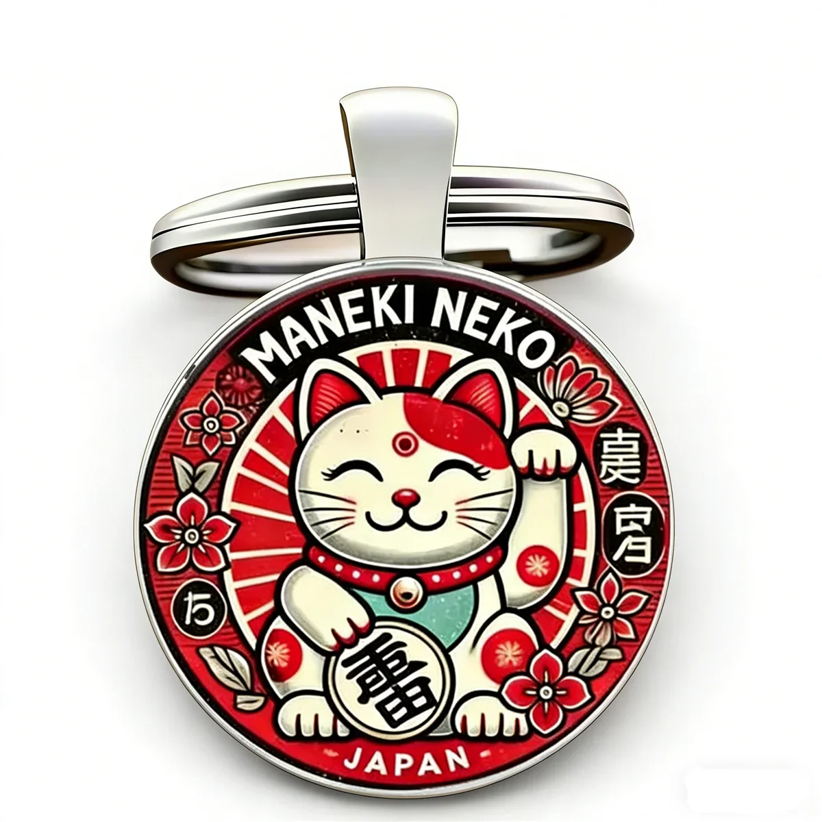 Porte-Clés Maneki Neko Porte-Bonheur en Métal - Image 2