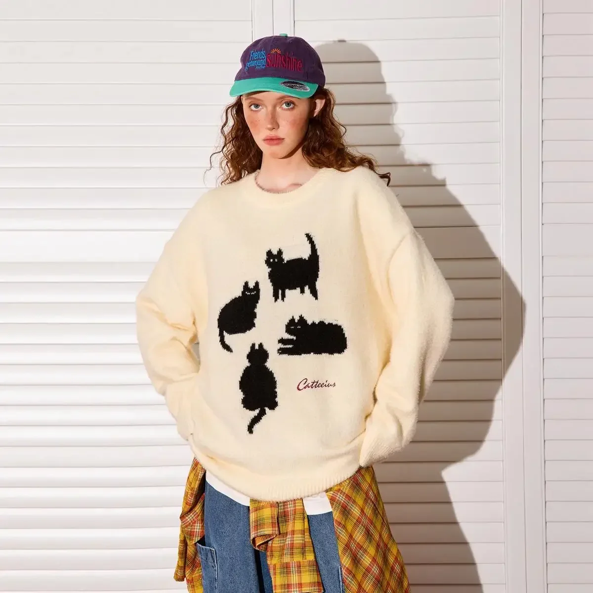 Pull Japonais Tricoté Chat
