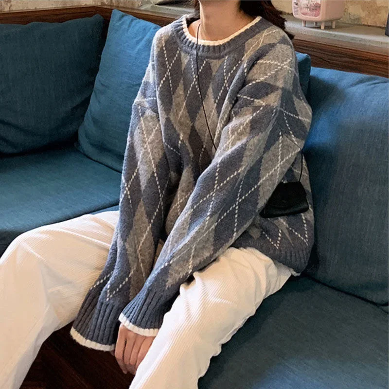 Pull Vintage Carreaux Japonais - Image 3