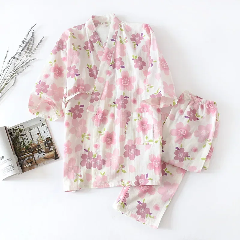 Pyjama Japonais à Fleurs Roses - Image 3