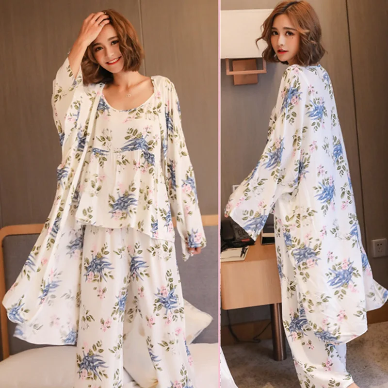 Pyjama Japonais Femme 3 Pièces Fleuri - Image 2