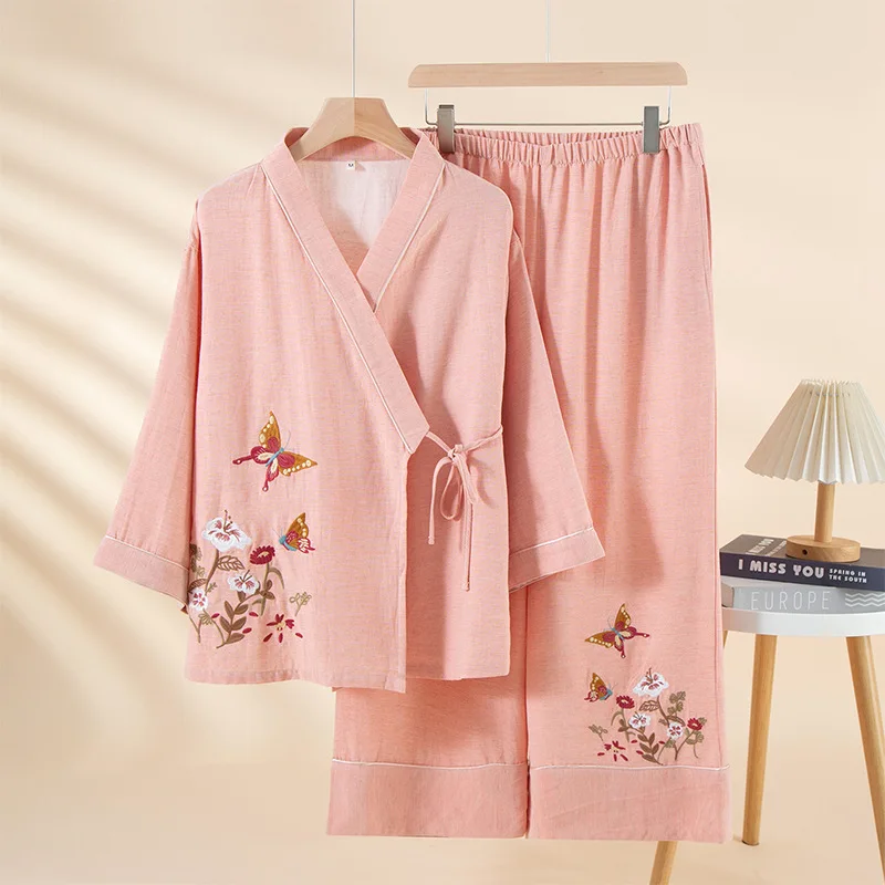 Pyjama Japonais Femme Brodé Epuré - Image 3