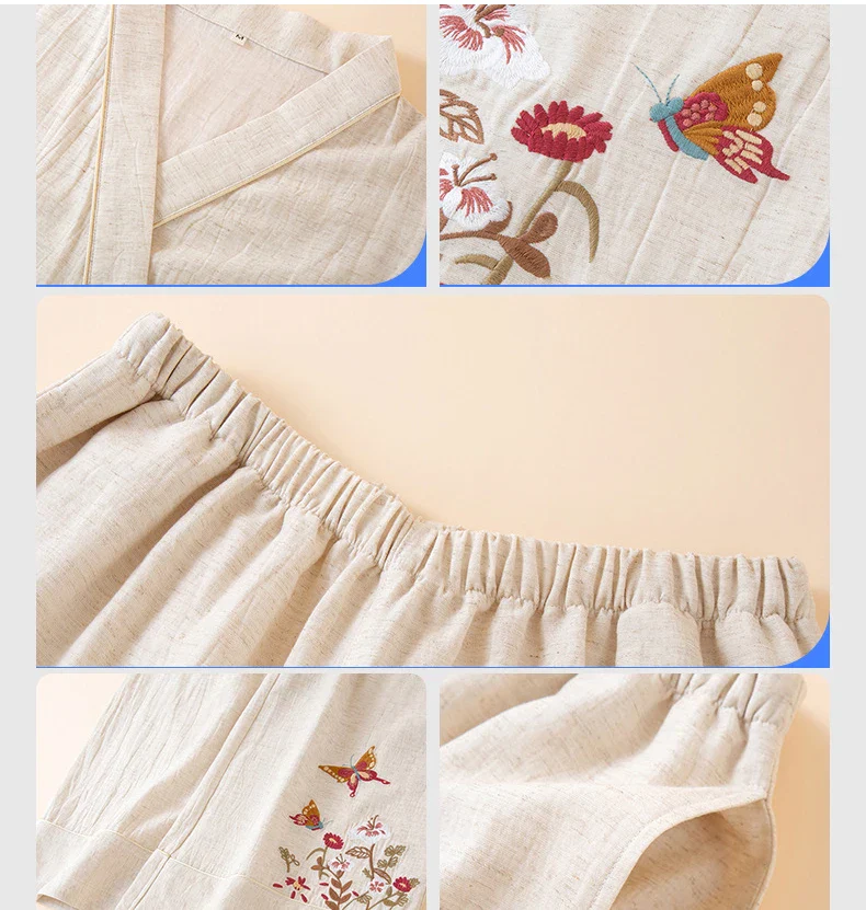 Pyjama Japonais Femme Brodé Epuré - Image 5