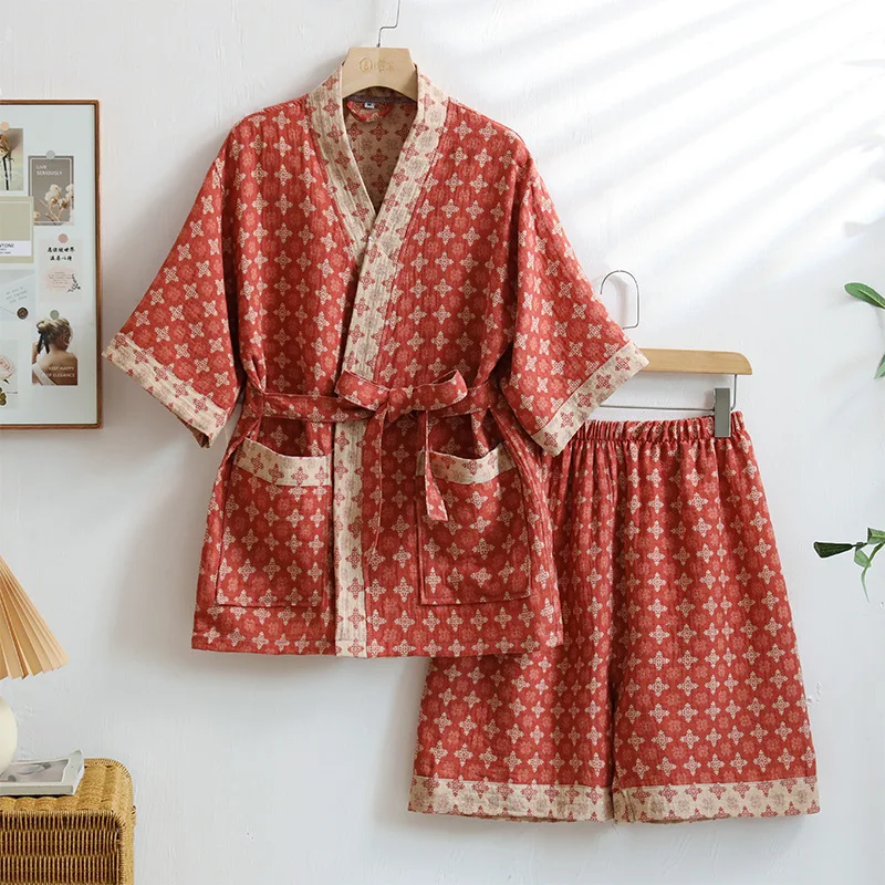 Pyjama Japonais Femme Motif Géométrique - Image 5