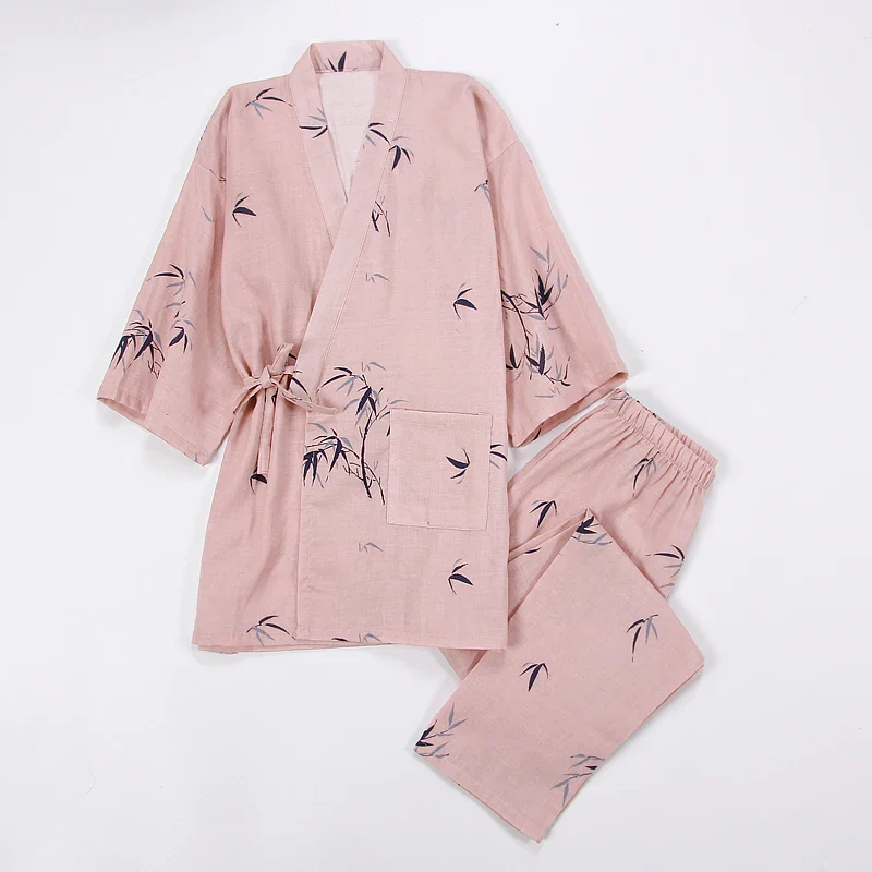 Pyjama Japonais Femme Rose Bambou - Image 2