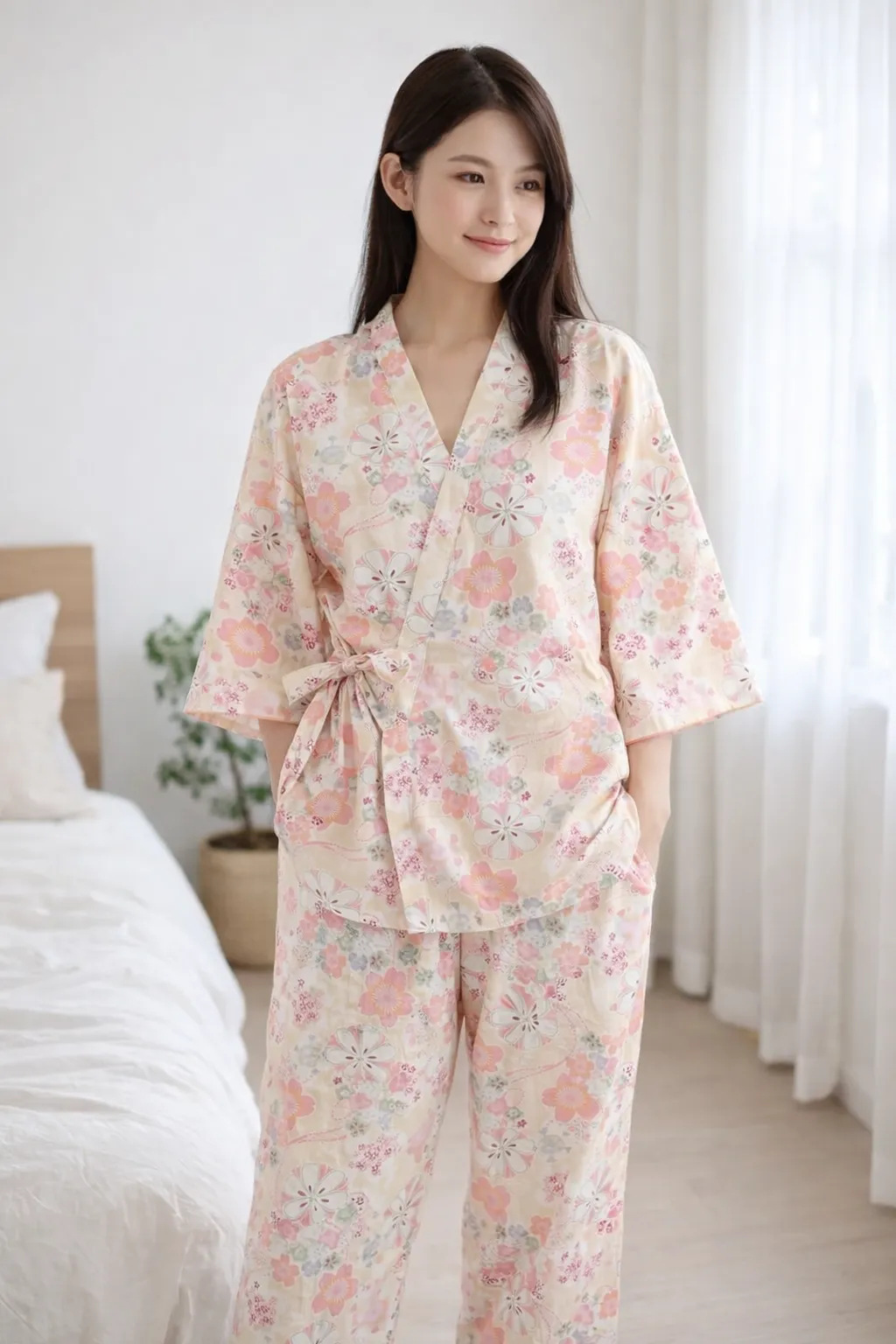 Pyjama Japonais Fleuri - Image 3