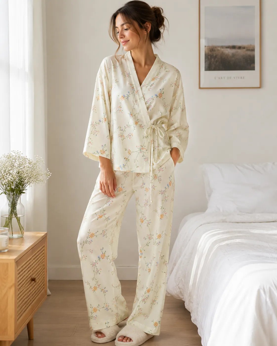 Pyjama Japonais Fleuri Vintage