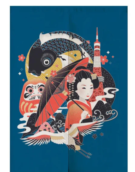 Rideau Japonais Brodé - Image 6