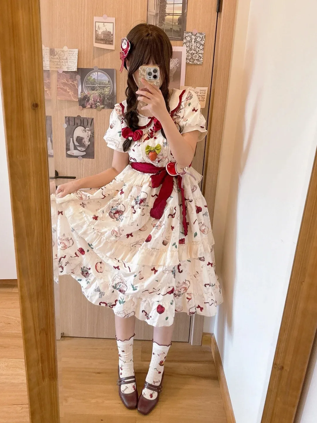 Robe Japonaise Imprimée à Volants - Image 3