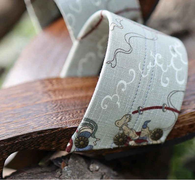 Sabot Geta Blanc à Motifs - Image 3