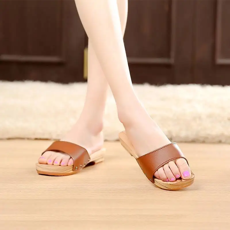 Sandales Geta Japonaise Marron Epuré