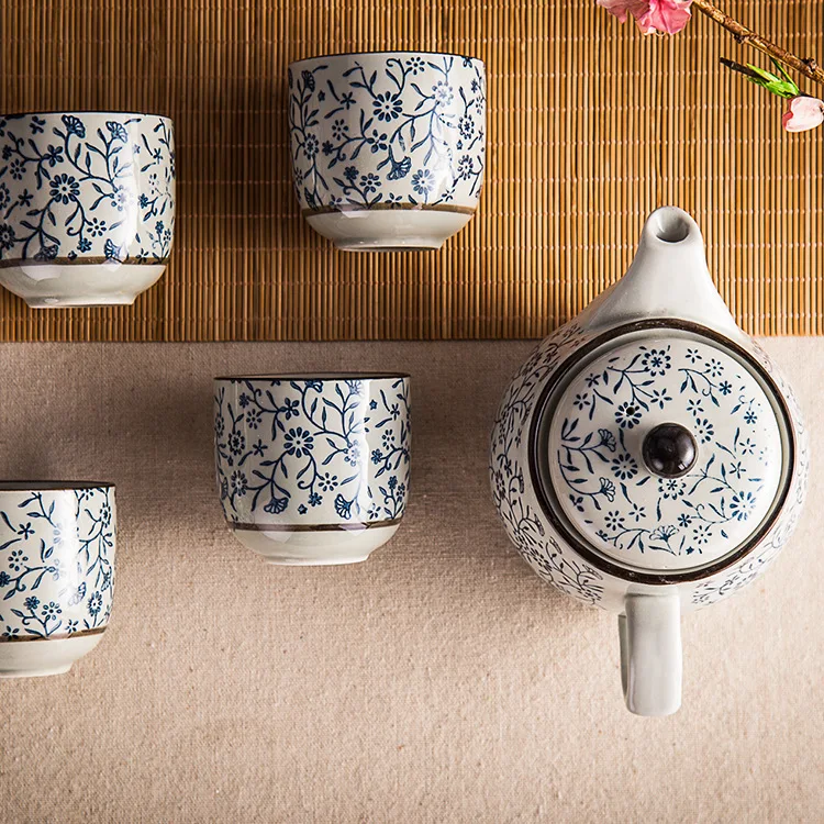 Service à Thé Japonais Motifs Fleuris - Image 3