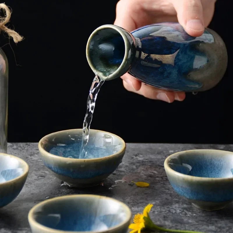Set à thé en céramique bleue japonaise - Image 2