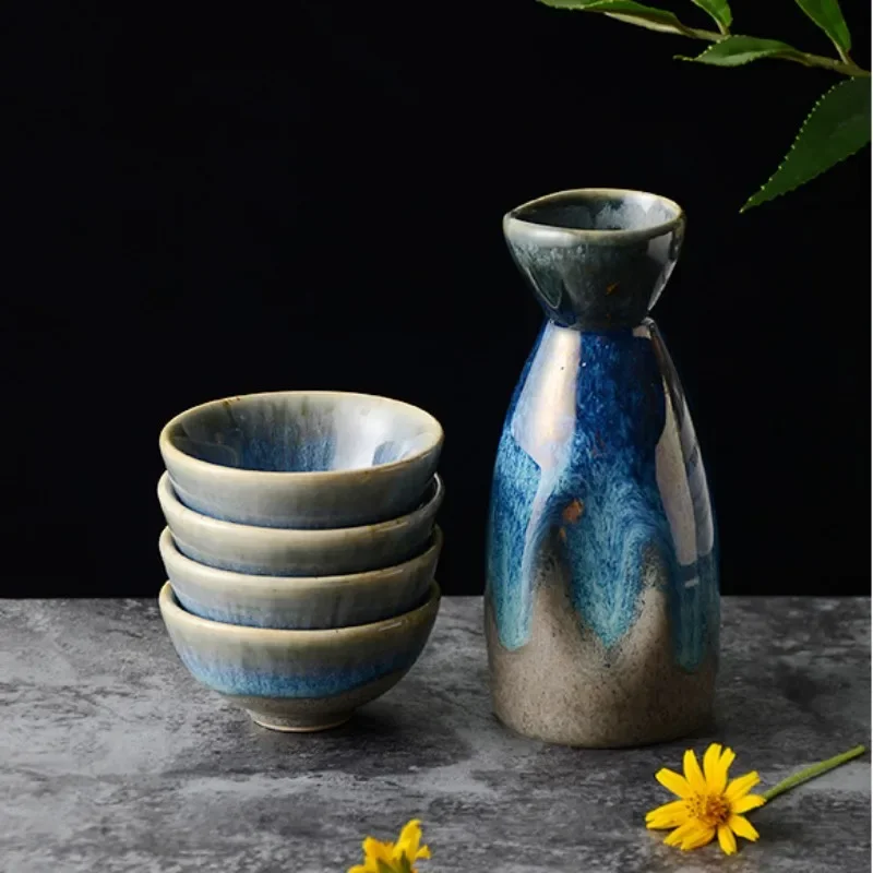 Set à thé en céramique bleue japonaise - Image 3