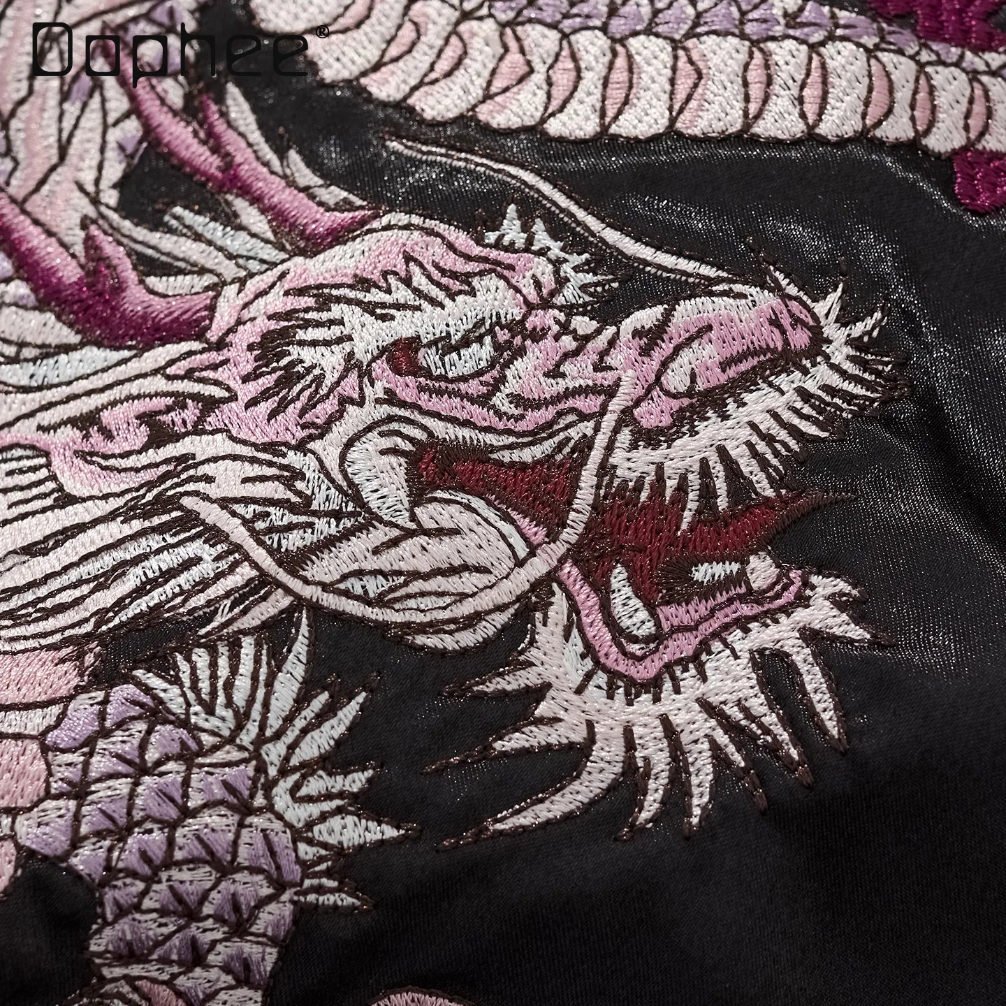 Sukajan Noir Brodé Dragon - Image 5