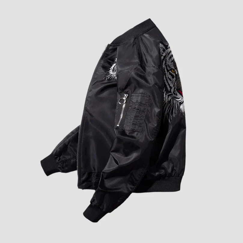Sukajan Noir Homme Motif Tigre - Image 5