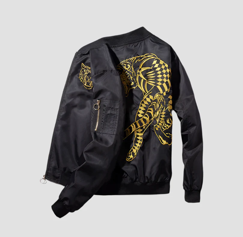 Sukajan Noir Homme Motif Tigre - Image 6