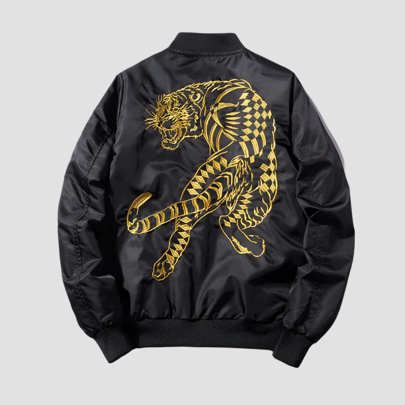 Sukajan Noir Homme Motif Tigre - Image 7