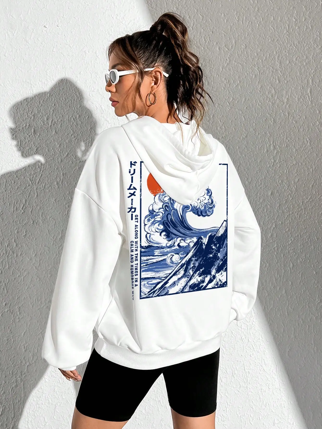 Sweat Japonais Vague Design