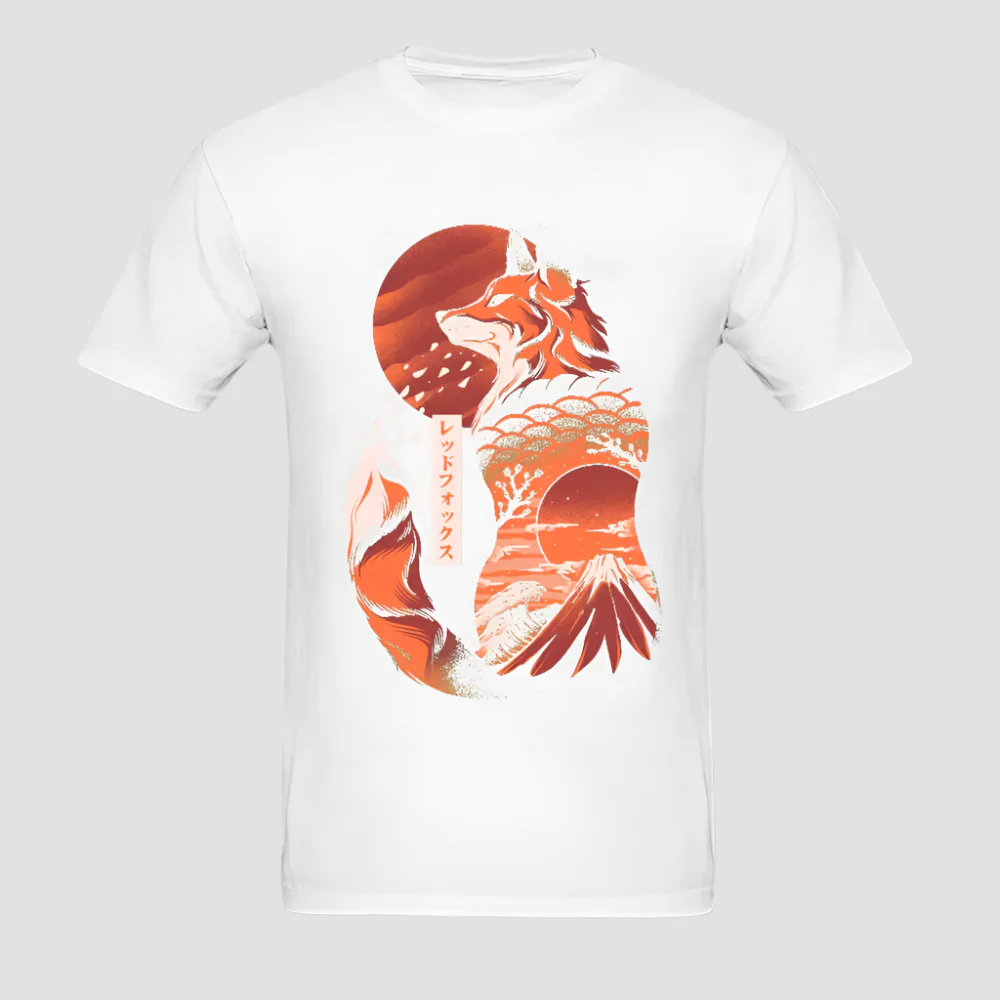 T-shirt Japonais Artistique Renard - Image 5
