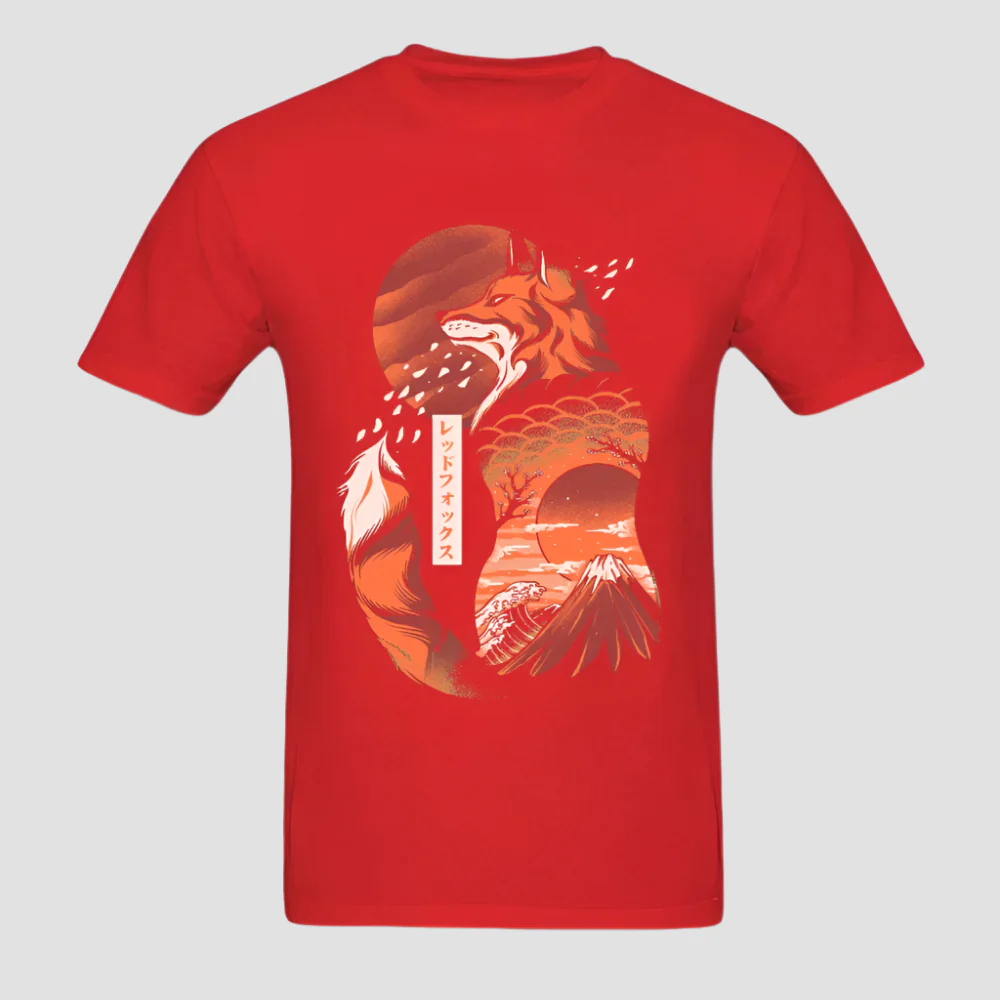 T-shirt Japonais Artistique Renard - Image 8
