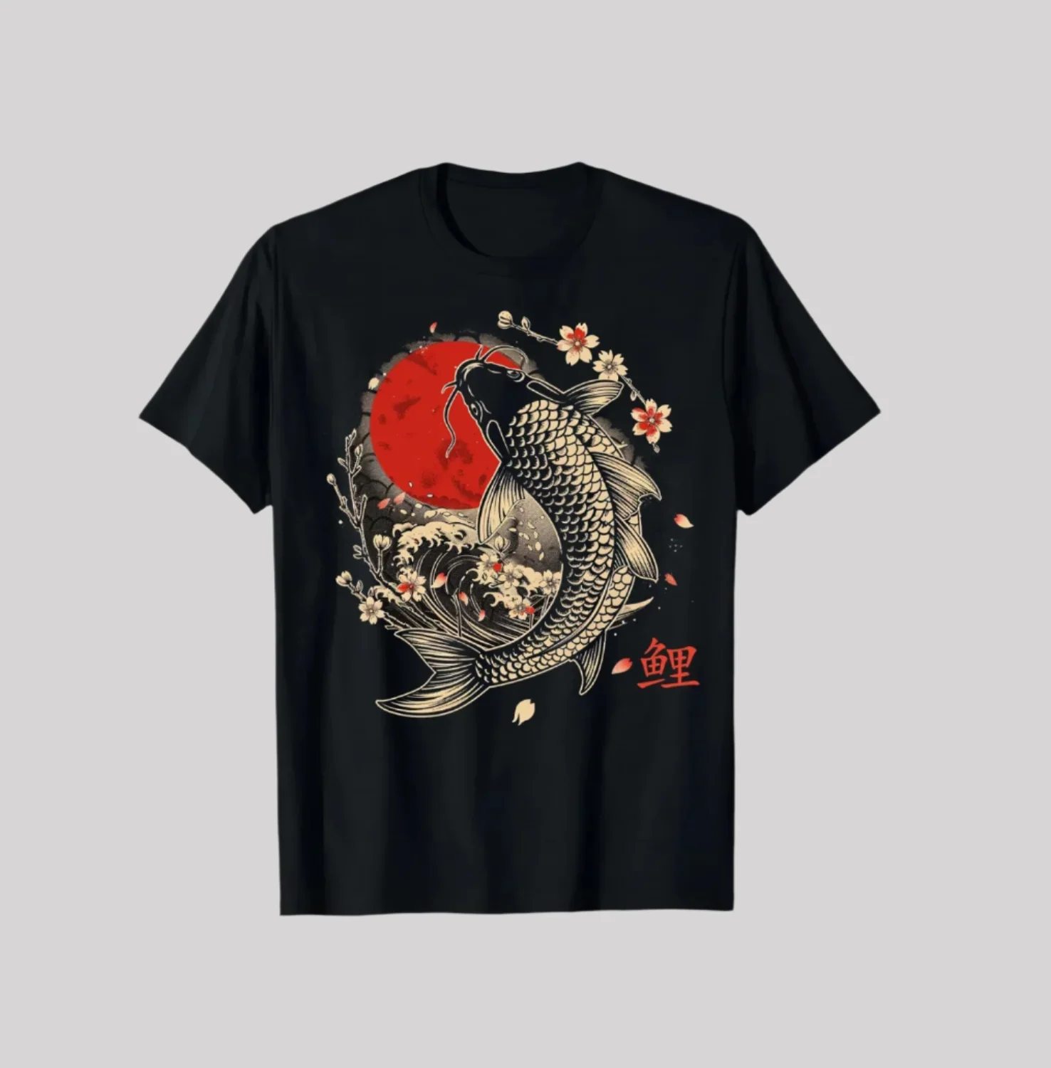 T-shirt japonais carpe koi stylé - Image 3