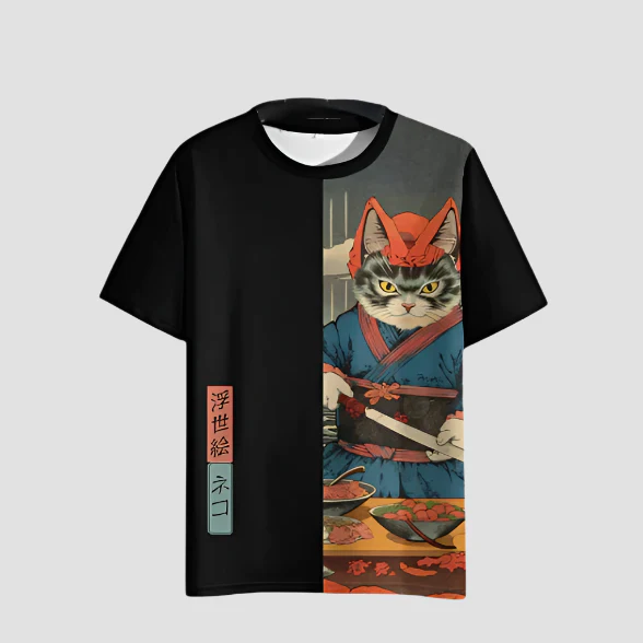 T-shirt Japonais Chat de Samouraï - Image 3