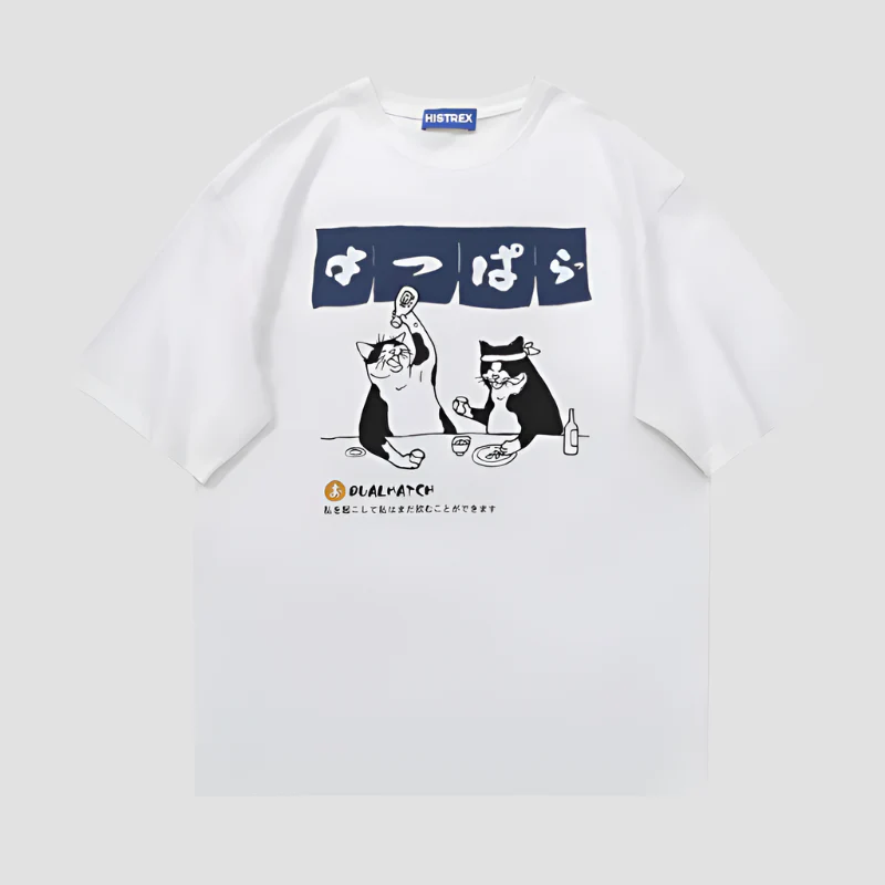T-shirt Japonais Chat Humoristique