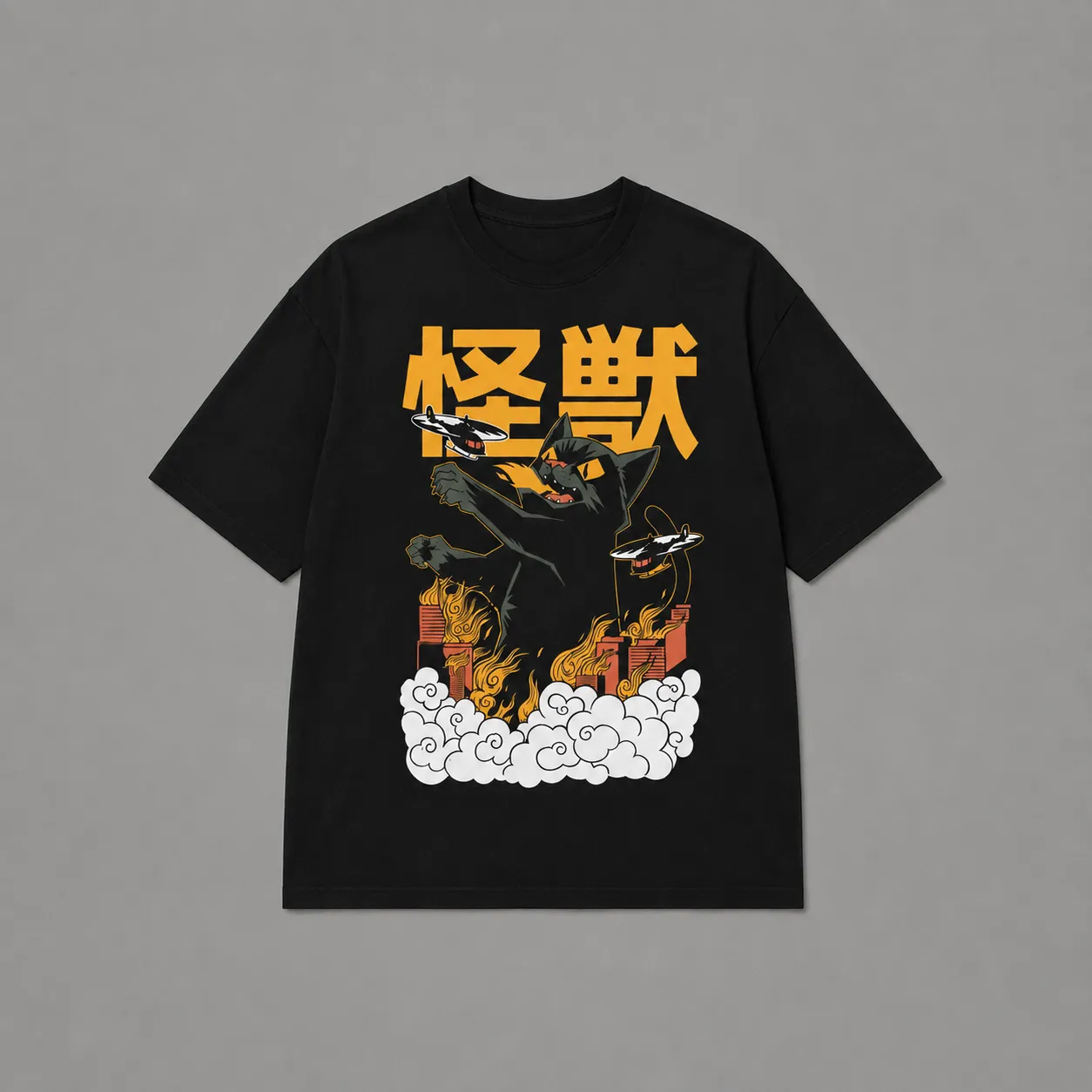 T-shirt Japonais Chat Stylé