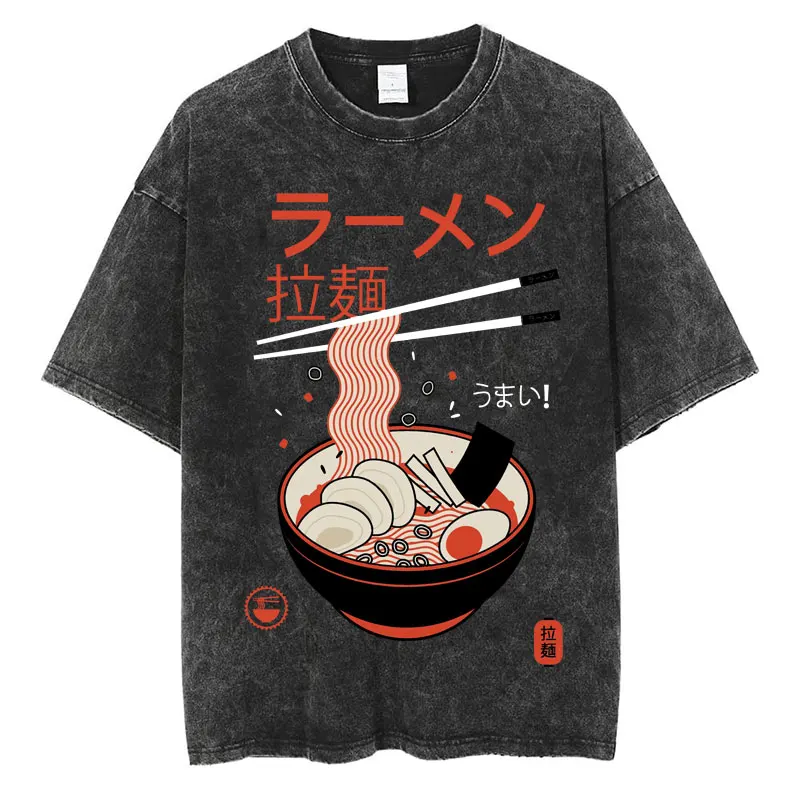 T-shirt Japonais Délavé Ramen - Image 2