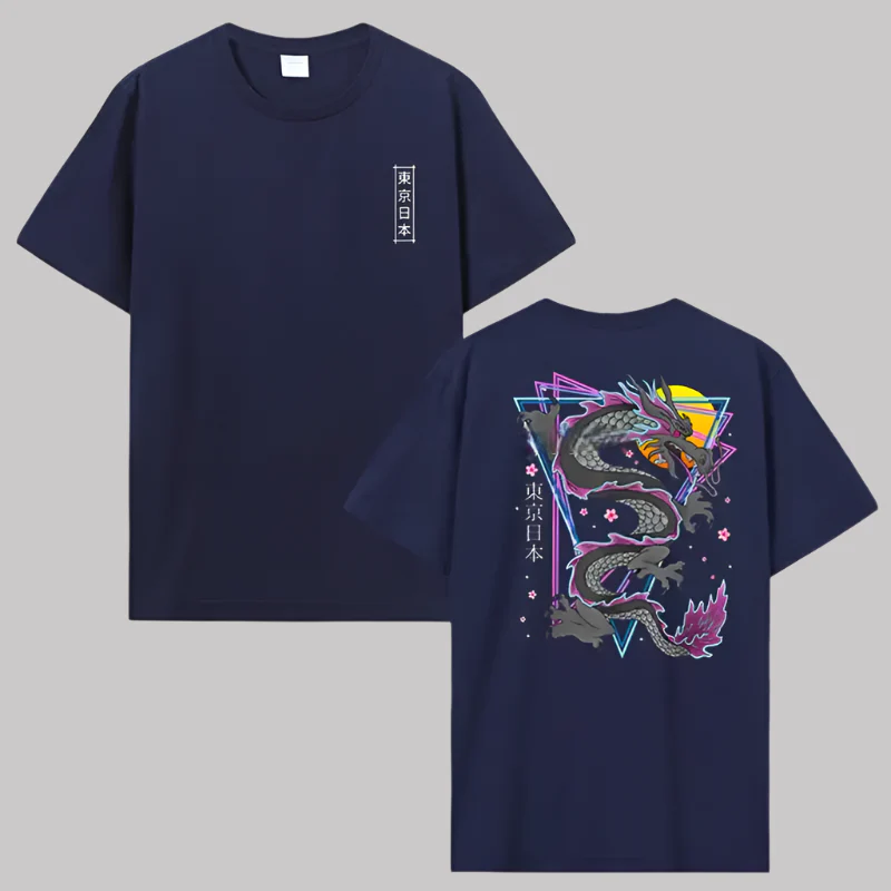 T-shirt Japonais Dragon Graphique - Image 2