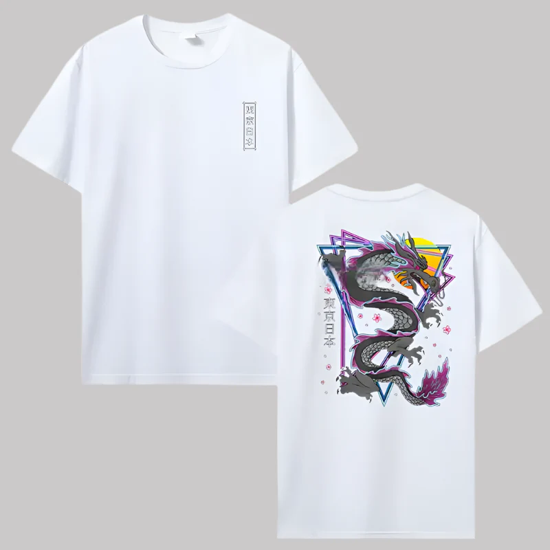 T-shirt Japonais Dragon Graphique - Image 5