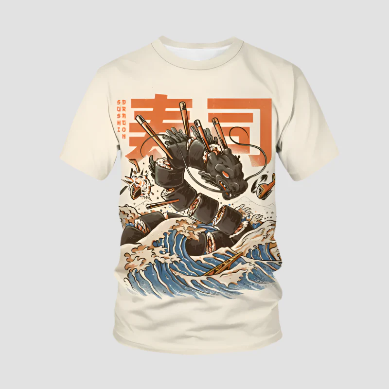 T-shirt Japonais Dragon Stylé - Image 3