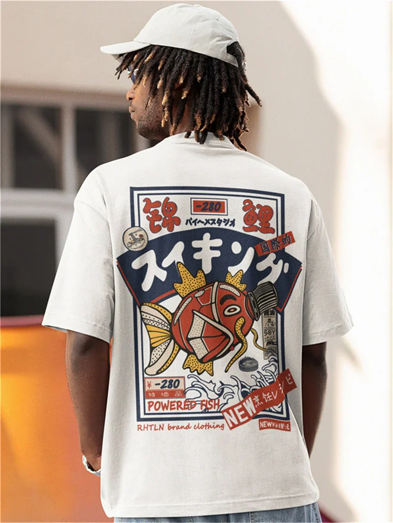 T-shirt japonais Koi streetwear - Image 16