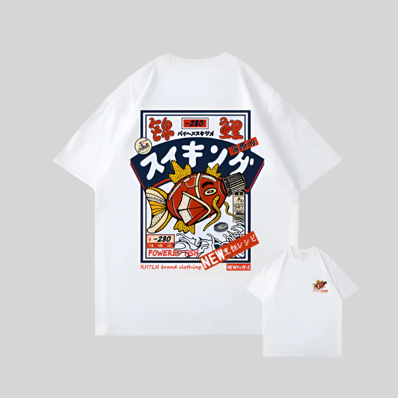 T-shirt japonais Koi streetwear - Image 3
