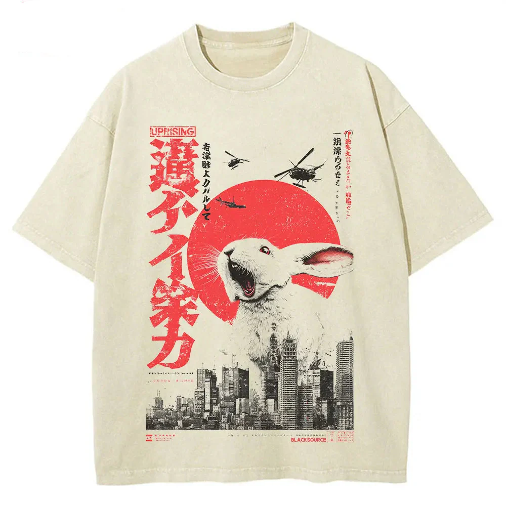 T-shirt Japonais Lapin Streetwear - Image 2