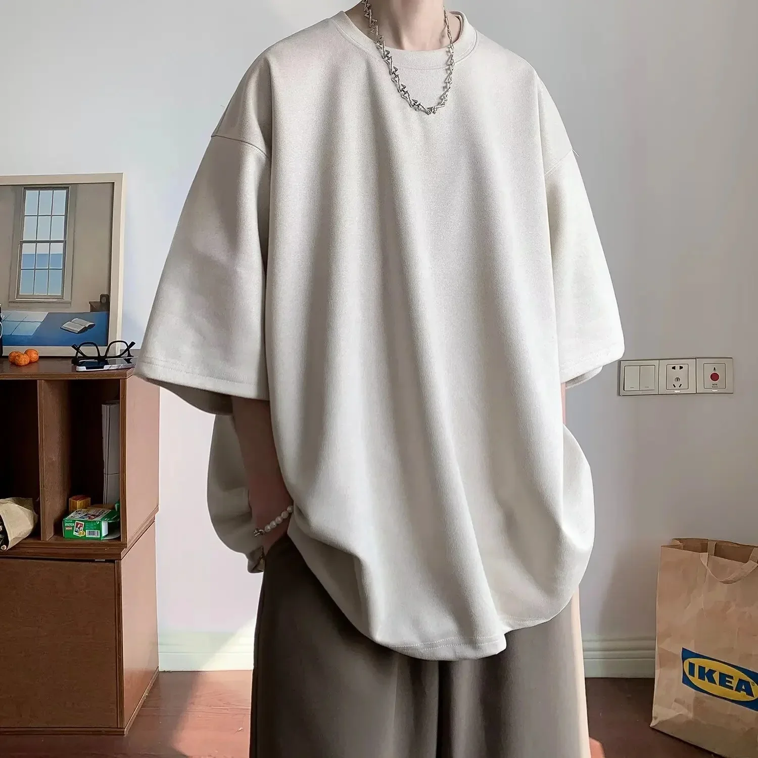 T-shirt Oversize en Daim Épais - Image 6