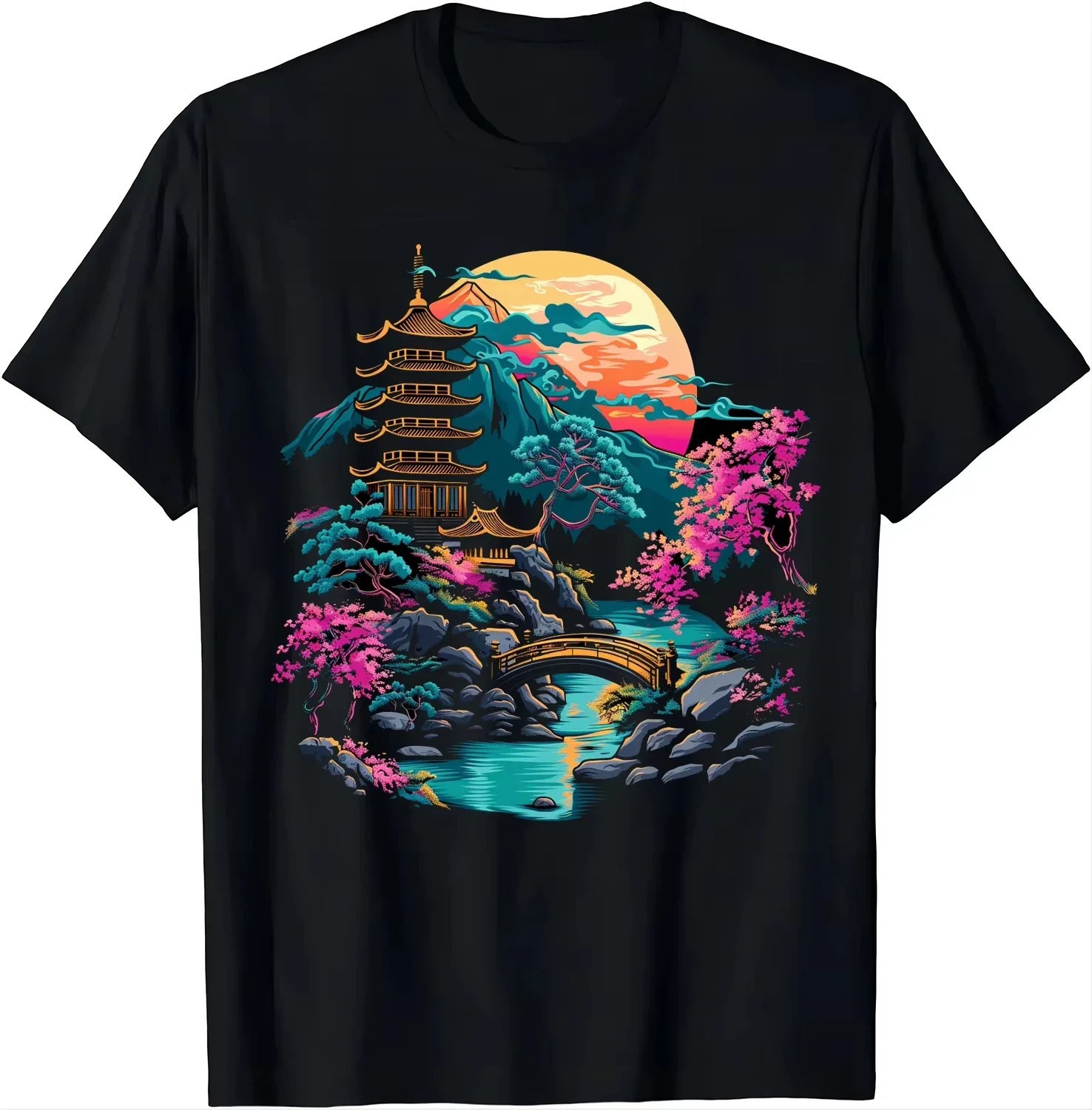 T-shirt Temple Japonais Coloré - Image 2