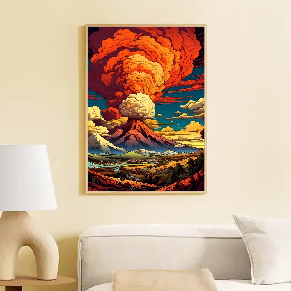 Tableau Japonais Montagne Volcanique
