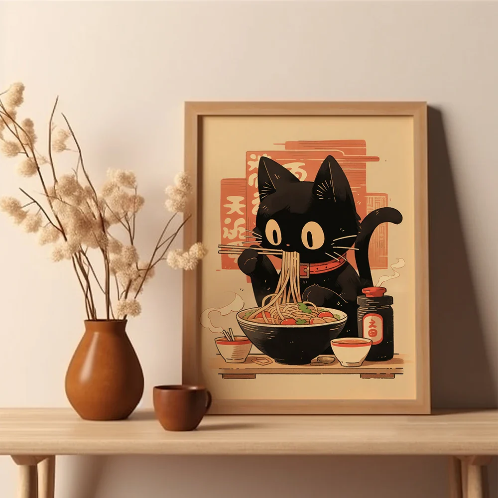 Tableau Japonais motif Chat