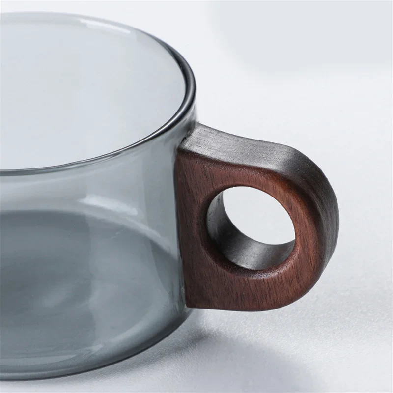 Tasse à café japonaise à poignée en bois - Image 5