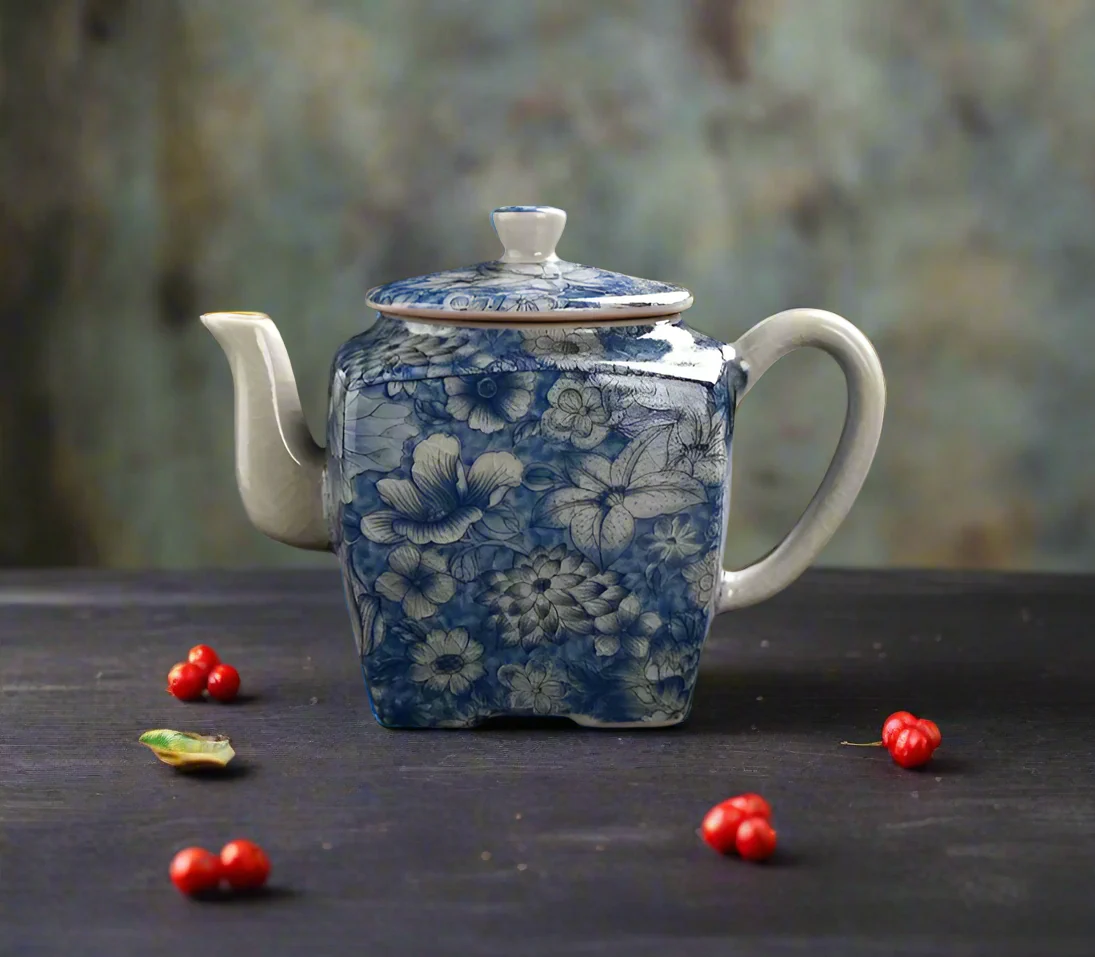 Théière Japonaise Céramique à Fleurs - Image 4