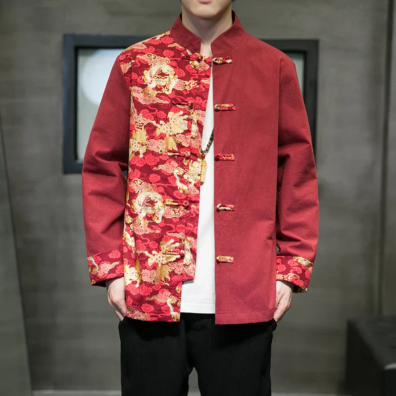 Veste Costume Kimono Homme Motifs Vague de Kanagawa - Image 3