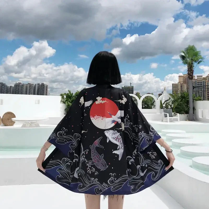 Veste Forme Kimono Femme Grues - Image 8